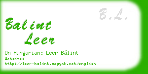 balint leer business card